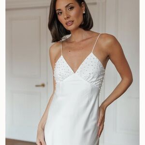 Le Rose Celine pearl slip dress